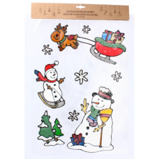 Новорічні наклейки Chomik Сніговик з оленем 31х47 см (5900779851955_4)