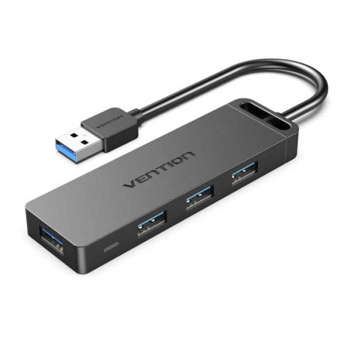 Концентратор Vention USB 3.0 to 4xUSB 3.0 Hub With Power Supply 0.15m black (CHLBB)