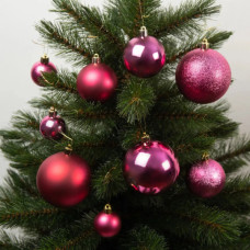 Ялинкова іграшка House Of Seasons Кульки Пластик 46 шт D4 см D6 см D8 см Фуксія (8720967923502)