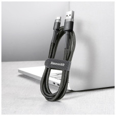 Дата кабель USB 2.0 AM to USB-C 3.0m 2A Gray-Black Baseus (CATKLF-UG1)