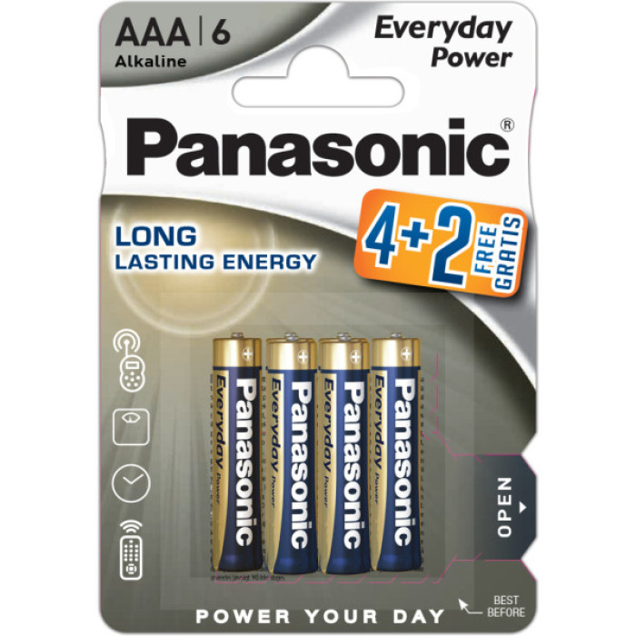 Батарейка Panasonic AAA Everyday Power * 6 (LR03REE/6B2F)