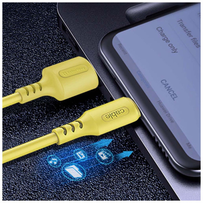 Дата кабель USB 2.0 AM to USB-C 1.0m soft silicone yellow ColorWay (CW-CBUC043-Y)