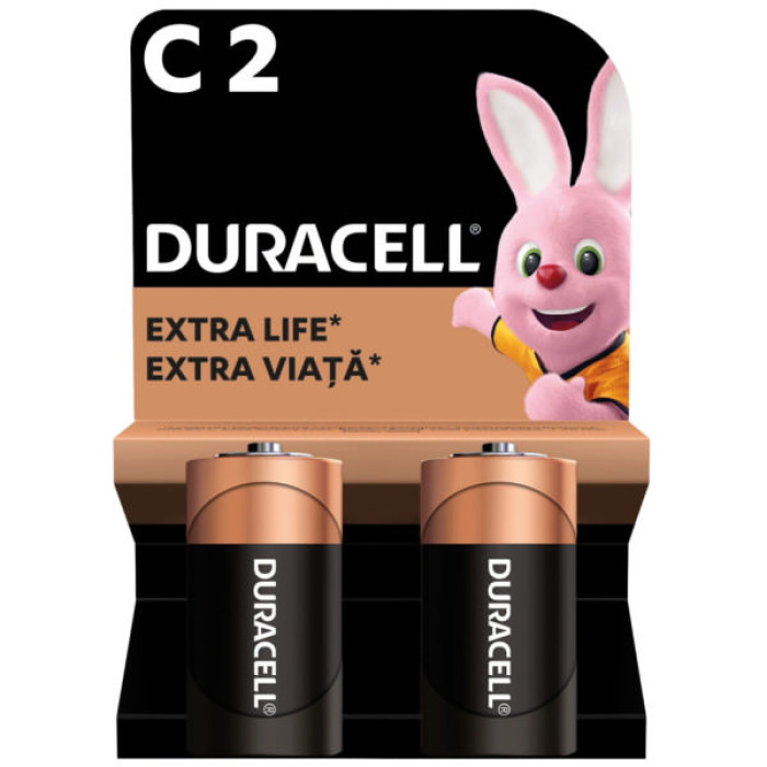Батарейка Duracell C LR14 лужна 2шт. в упаковці (5000394052529 / 81483545)