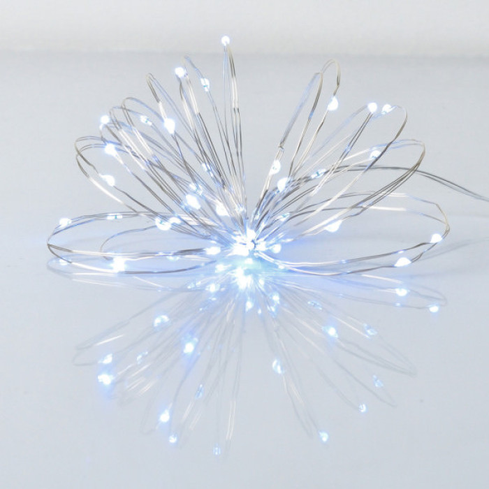 Гірлянда YES! Fun Нитка на мідному дроті 40 LED Холодно-біла 4 м Статична на Батарейках (975028)