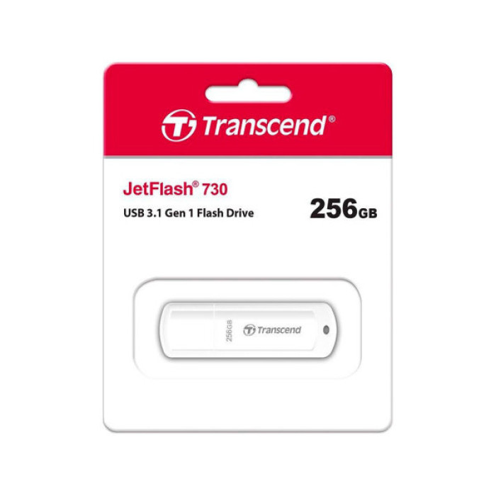 USB флеш накопичувач Transcend 256GB JetFlash 730 White USB 3.1 (TS256GJF730)