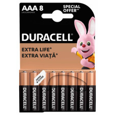 Батарейка Duracell AAA лужні 8 шт. в упаковці (5000394203341 / 81480364)