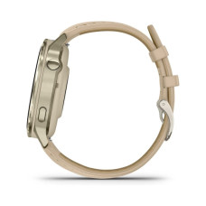 Смарт-годинник Garmin Venu 4 (41mm), Beige w/ Lunar Gold + Leather, GPS смарт-годинник (010-03013-03)