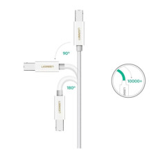 Кабель для принтера Ugreen USB-C 2.0 to BM 1.5m white (40417)
