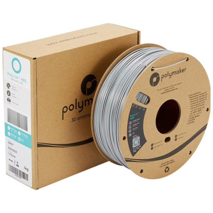 Пластик для 3D-принтера Polymaker ABS POLYLITE 1,75mm 1kg GREY (PE01003)