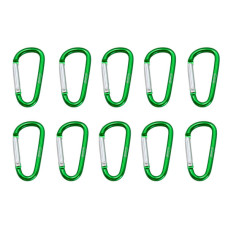 Карабін туристичний Tramp Набір 10 шт без муфти 5 cм Green (UTRA-298-green)