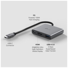 Концентратор TP-Link USB-C 3-in-1 1xUSB 3.0 + 1xUSB-C PD 100W + 1xHDMI (UH3020C)