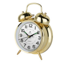 Настільний годинник Lowell будильник,жовте золото (JA7041G)