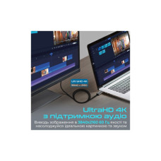 Кабель мультимедійний DisplayPort M to HDMI M 2.0m Promate (prolink-dp200.black)