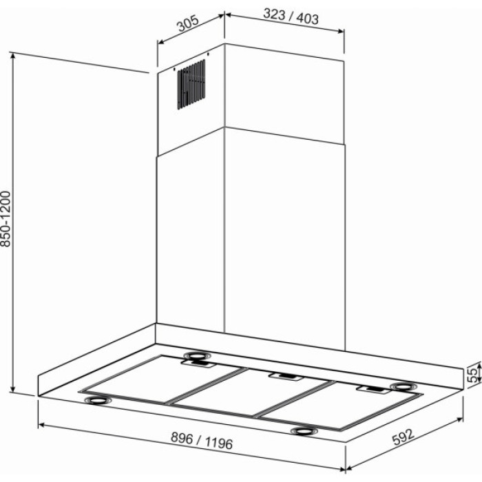 Витяжка кухонна GRANADO Segovia 5913-1200 inox (GCH969377)