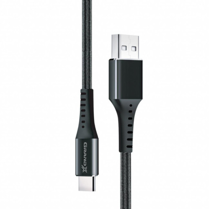 Дата кабель USB 2.0 AM to USB-C 1.2m Black Grand-X (FC-12B)