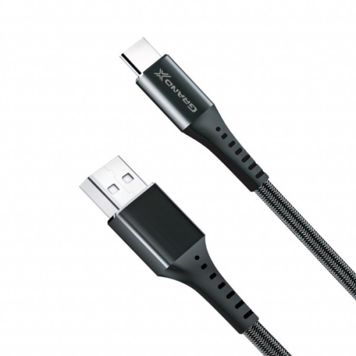 Дата кабель USB 2.0 AM to USB-C 1.2m Black Grand-X (FC-12B)