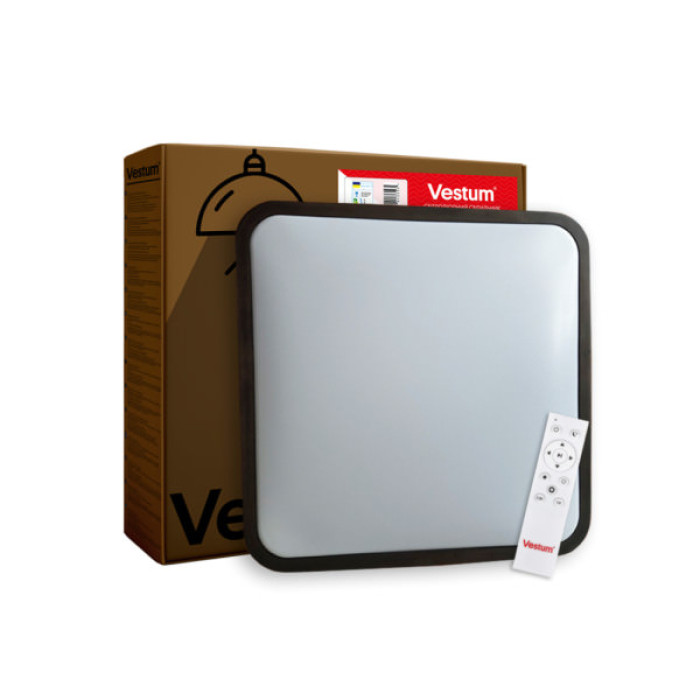 Світильник Vestum GLOW матовий 60W 391*391*65мм 3000К-6500К з ДК горіх (VS-91052)
