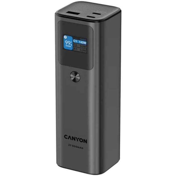 Батарея універсальна Canyon PB-2010 27000mAh PD/3.1/140Wh, in/out2xUSB-C PD/140W, outUSB-A/22.5W (CNE-CPB2010DG)