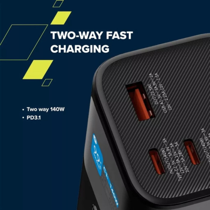 Батарея універсальна Canyon PB-2010 27000mAh PD/3.1/140Wh, in/out2xUSB-C PD/140W, outUSB-A/22.5W (CNE-CPB2010DG)