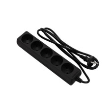 Мережевий подовжувач 2E 5XCEE7/17, 1.5м, black (2E-U0510M1.5BK_Gift)