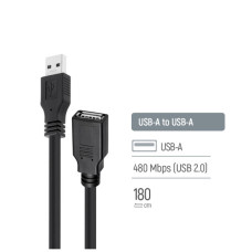 Дата кабель USB 2.0 AM/AF 1.8m black ColorWay (CW-CBUF076-BK)