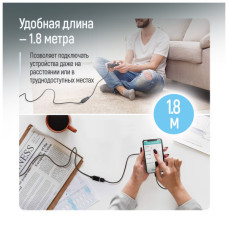 Дата кабель USB 2.0 AM/AF 1.8m black ColorWay (CW-CBUF076-BK)