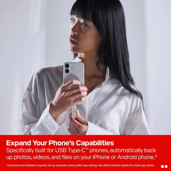 USB флеш накопичувач SanDisk 128GB Phone Drive Arctic White Type-C USB 3.2 (SDIXS0N-128G-GN6NE)