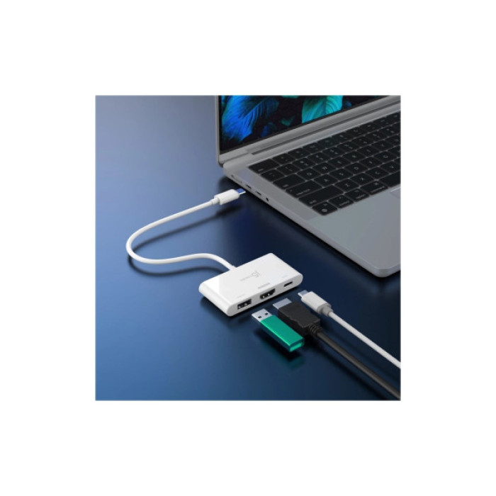 Концентратор J5create USB-C 3-in-1 HDMI + USB + USB-C PD white (JCA399-N)