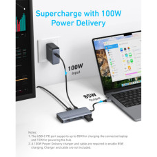 Концентратор USB-C 7-in-1 1xUSB-C PD100W + 2xHDMI + 4xUSB-A black Anker (A83740A2)