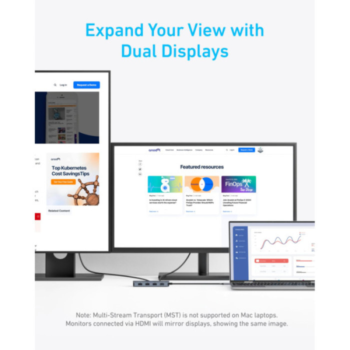Концентратор USB-C 7-in-1 1xUSB-C PD100W + 2xHDMI + 4xUSB-A black Anker (A83740A2)
