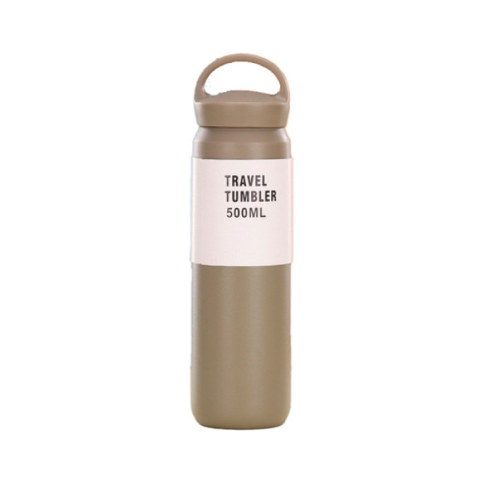Термос Merlion Travel Tumbler 500 мл, подвійна кришка з ручкою, сірий (SUS304-500Gr)