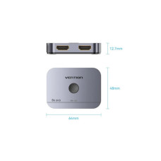 Спліттер Vention HDMI 2.1 UHD 8K 60Hz 3D, HDCP HDR Dolby 7.1 перемикач двонаправле (AKPH0)