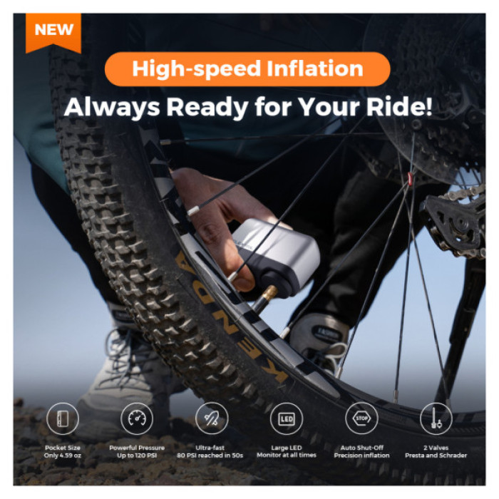 Велосипедний насос Flextail Tiny Bike Pump Pro 120 PSI (6975755967455)