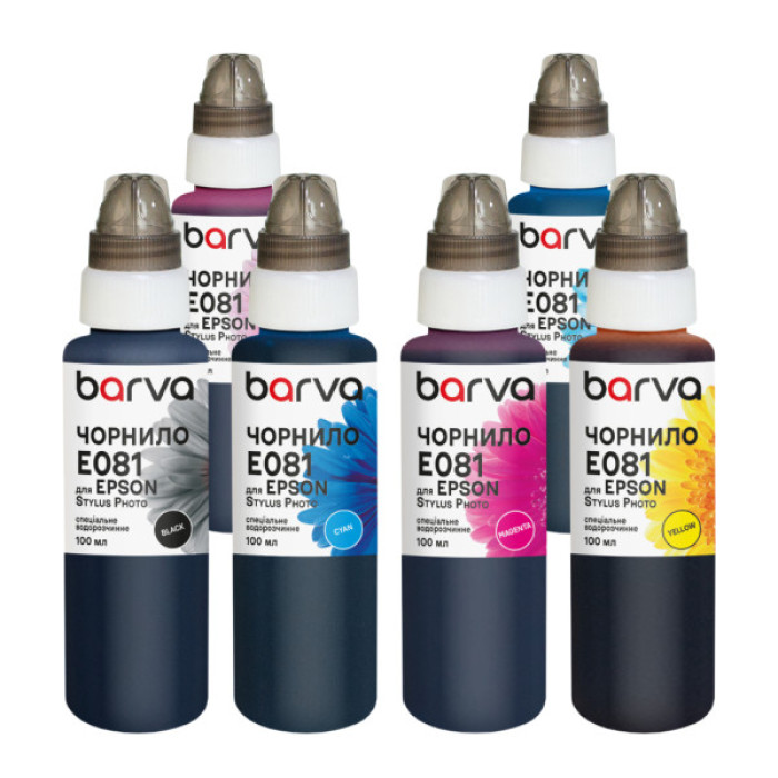 Чорнило Barva Epson T048/T080/T081 6х100 мл, special, BK/C/M/Y/LC/LM (E081-100-MP)