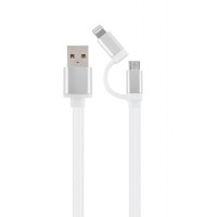 Дата кабель USB 2.0 AM to Lightning + Micro 5P 1.0m Cablexpert (CC-USB2-AM8PmB-1M-SV)