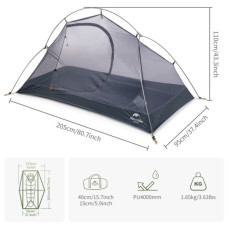 Намет Naturehike одномісний з футпринтом Cycling 1 NH18A095-D зелений (6927595735671)