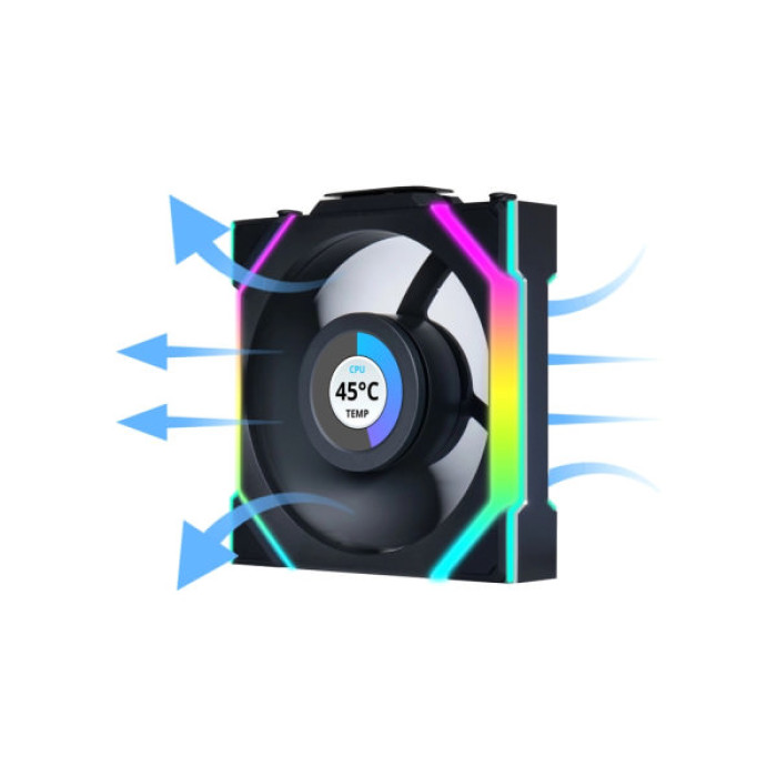 Кулер до корпусу Lian Li Uni Fan SL WIRELESS LCD Reverse, 120-1 (G99.12RSLLCD1W1B.00)