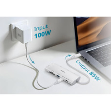 Концентратор D-Link USB-C 10-in-1 2xHDMI + 1xRJ45 1000Mbps + 2xUSB-C + USB 3.1 + USB 3.0 + SD + TF silver (DUP-A01)