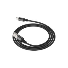Дата кабель USB 2.0 AM to Lightning 1.0m 2A nylon X14 black HOCO (6957531062820)