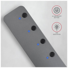 Концентратор AXAGON USB 3.1 to 4xUSB 3.0 0.2m switch black (HUE-MSA)