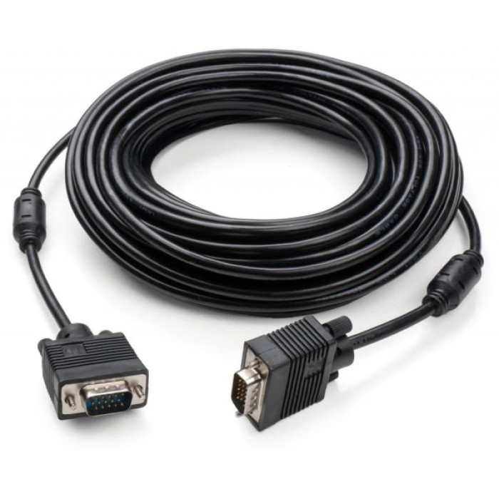 Кабель мультимедійний VGA M to VGA M 15.0m Vinga (VCPVGAF15BK)