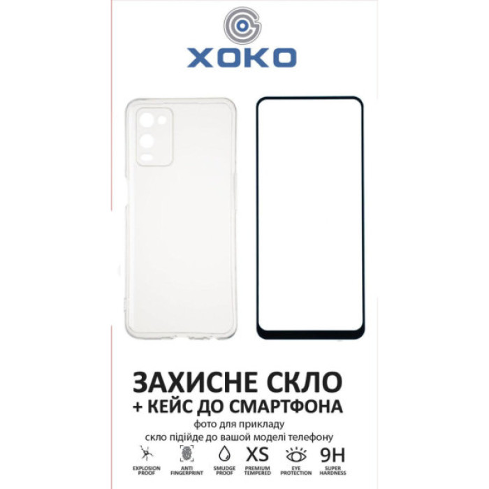Чохол до мобільного телефона XoKo Ultra Thin Air + Glass Full Cover Ultra-Thin Oppo A54 Black (XK-CS-ULT-OP-A54)