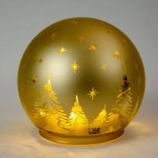 Прикраса декоративна Chomik світильник Куля, скляний, LED 12x11см, золотий (5900779881846)