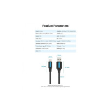 Дата кабель USB 2.0 AM to USB-C 1.5m 3A black Vention (COKBG)