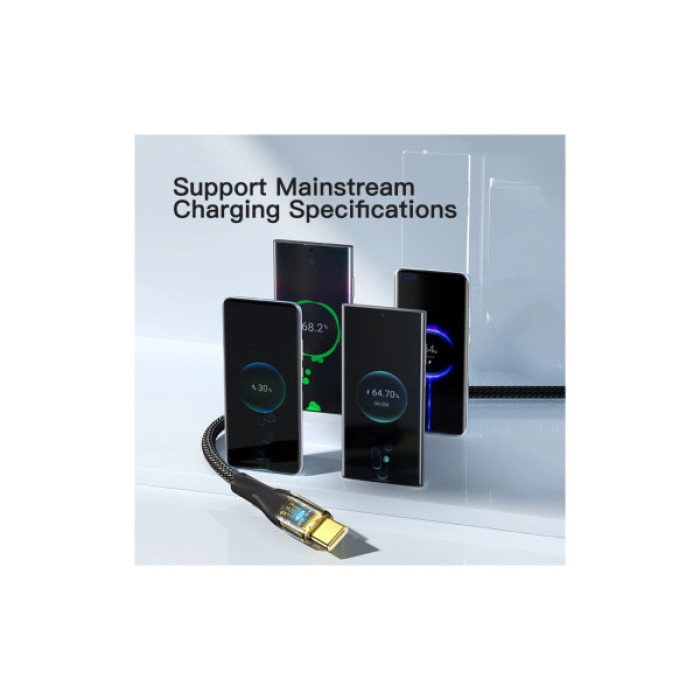 Дата кабель USB 2.0 AM to USB-C 2.0m 7A black Essager (EXCT-XJA01-P)