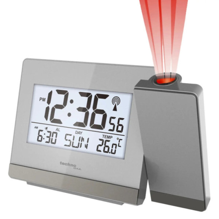 Настільний годинник Technoline WT538 проекційний Silver/Anthracite (DAS301198)