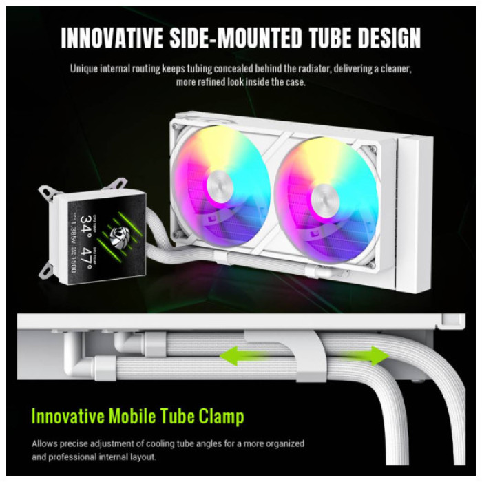 Система рідинного охолодження Gamemax GLACIER 240 LCD WH