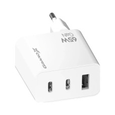 Зарядний пристрій Grand-X GaN 2xUSB-C + 1xUSB 65W PD3.0 QC4.0 AFC SCP FCP white (CH-990W)