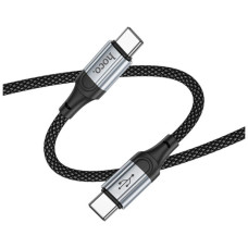 Дата кабель USB-C to USB-C 1.0m 3A nylon X102 black HOCO (6942007608787)