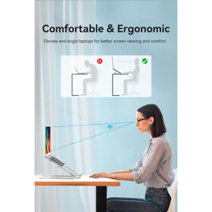 Підставка до ноутбука VENTION Laptop X-type Stand Silver Aluminum Alloy (KDMI0)